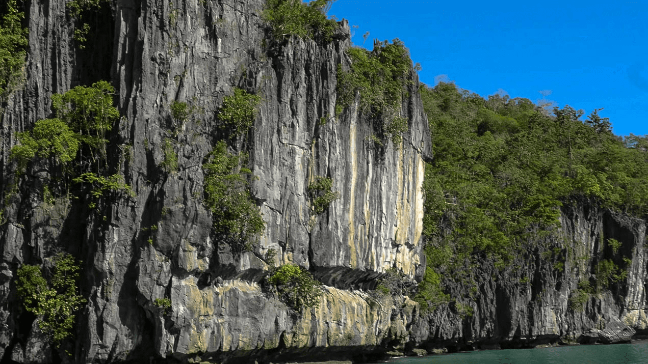 rock formation at puerto princesa underground river national park and beach in palawan philippines